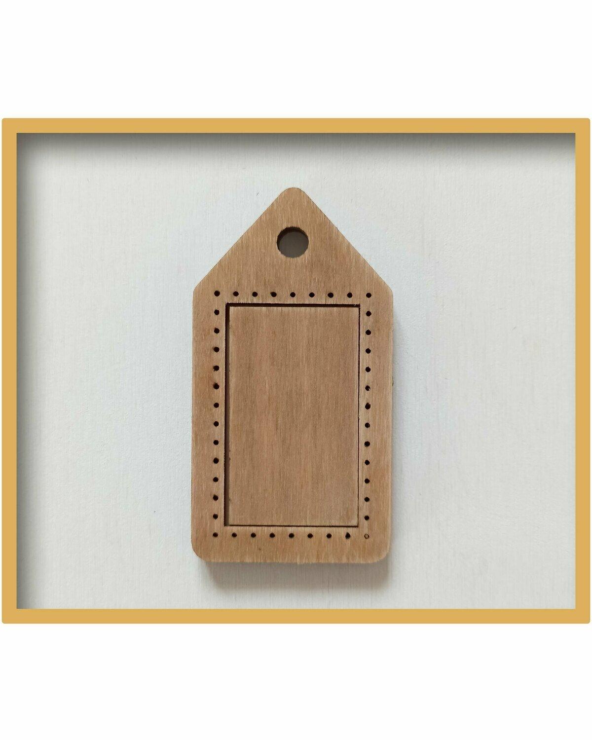 Neocraft Cross-Stitch Frame DI-06/01, a handmade wooden frame with an internal size of 3x5cm and external size of 4.5x8cm, perfect for cross-stitch displays.